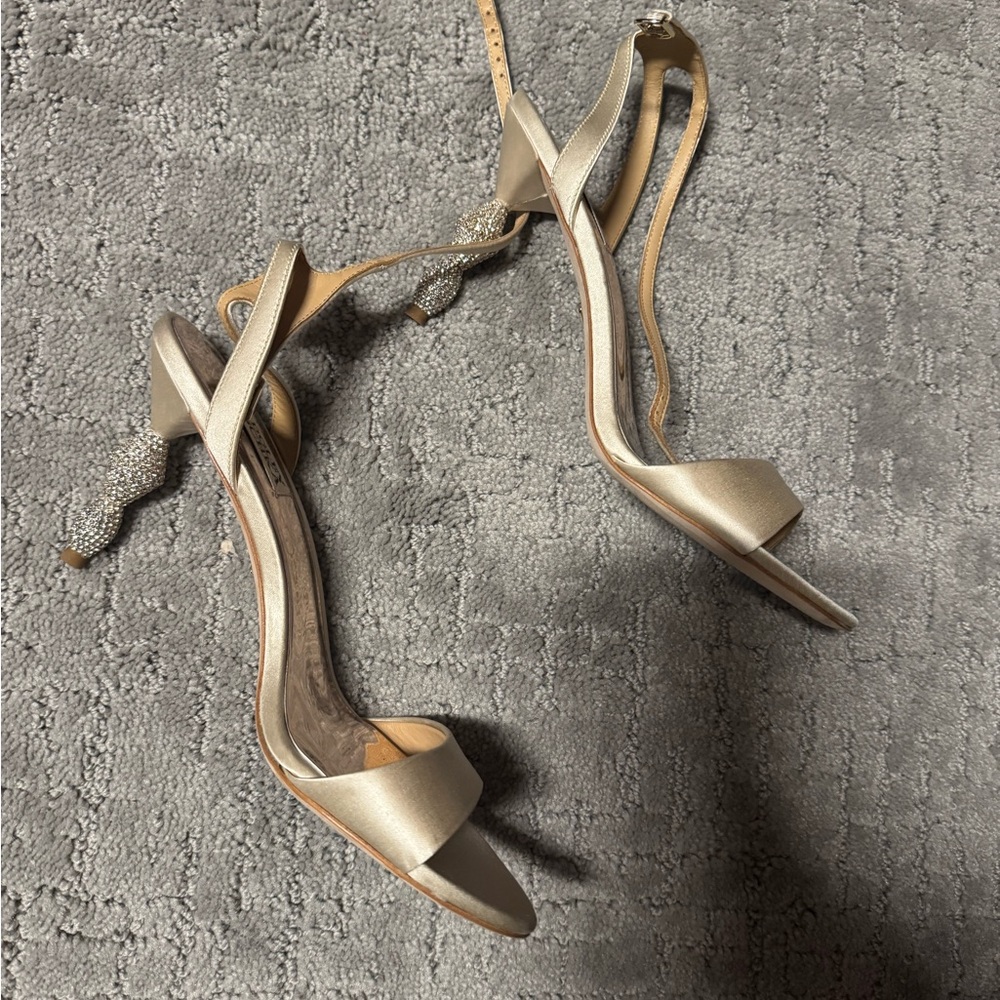 Elegant Gold Badgley Mischka Strappy Heels